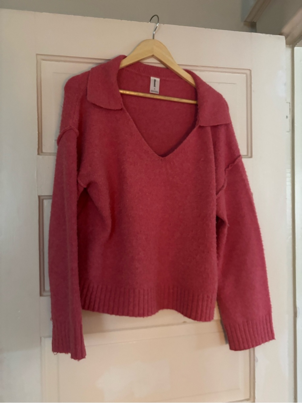 Abound Dusty Rose V-Neck Collared Sweater